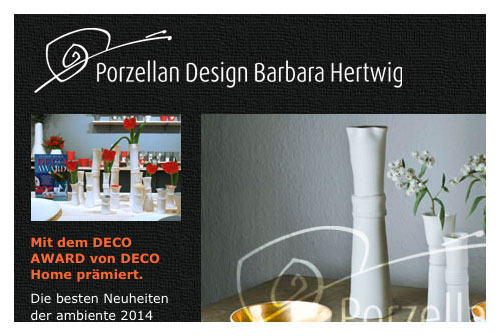 Webpräsenz Porzellan Design Barbara Hertwig