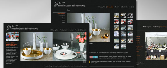 Webpräsenz Porzellan Design Barbara Hertwig